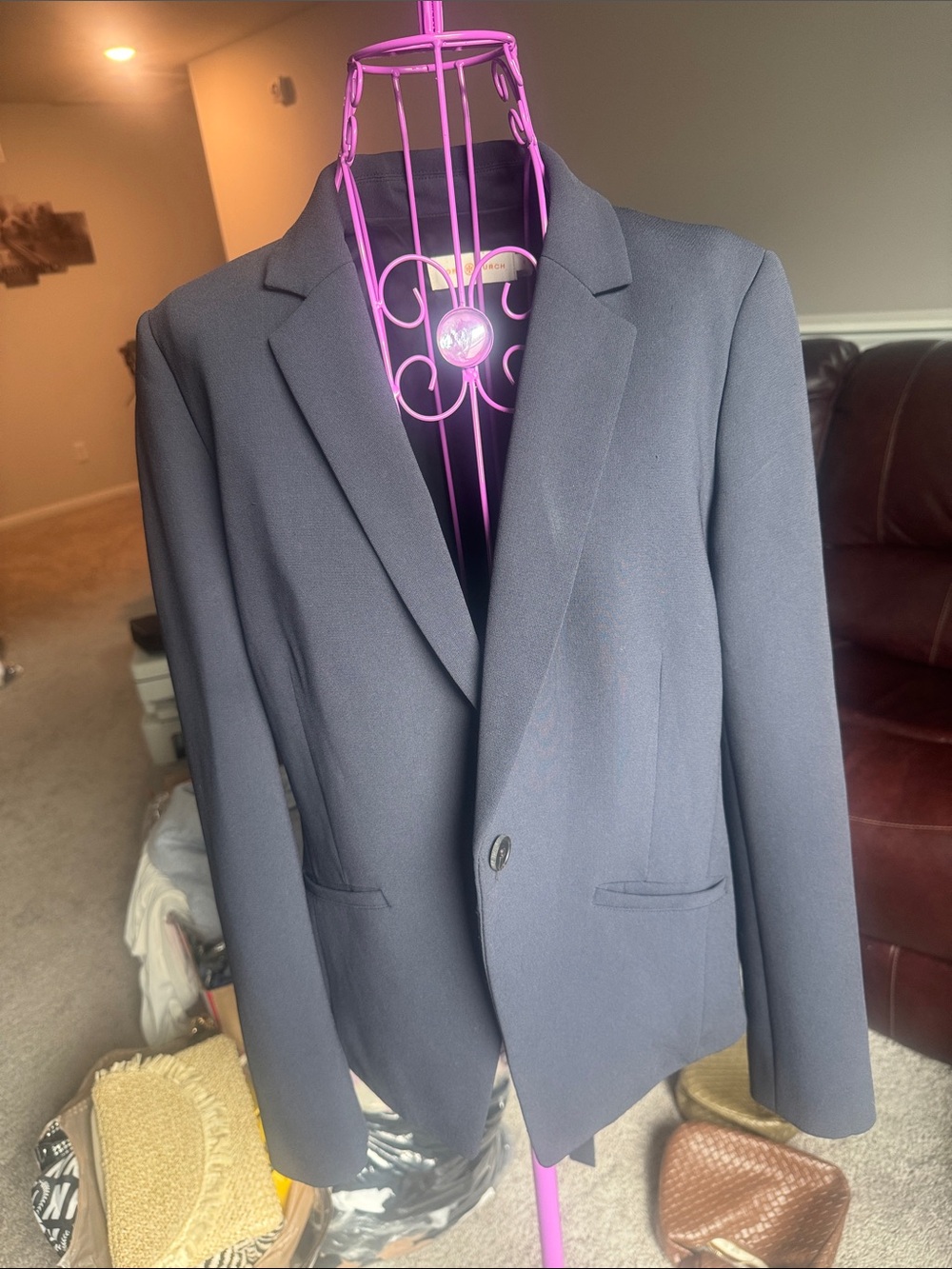 Women’s Tory Butch Navy Single-Button Blazer - Tailored Classic Jacket